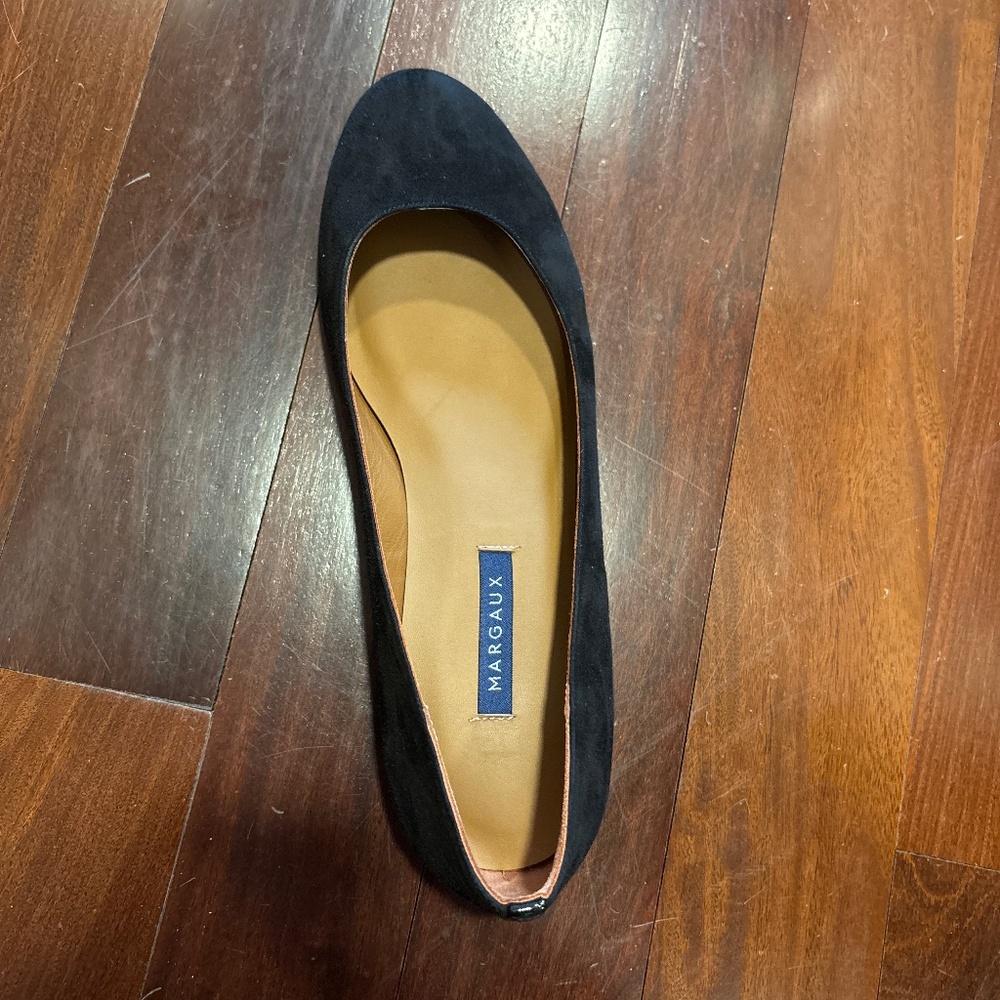 Margaux Black Suede Flats